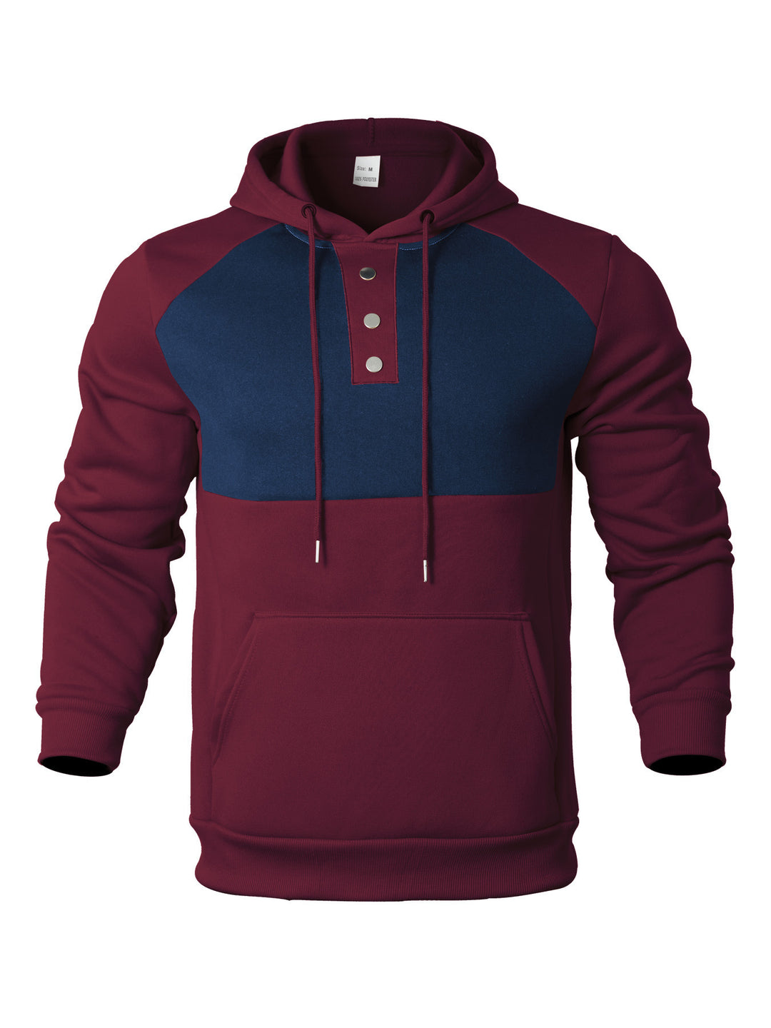 Herren Hoodie mit Knopfleiste und Kontrastdetails Echoarchiv