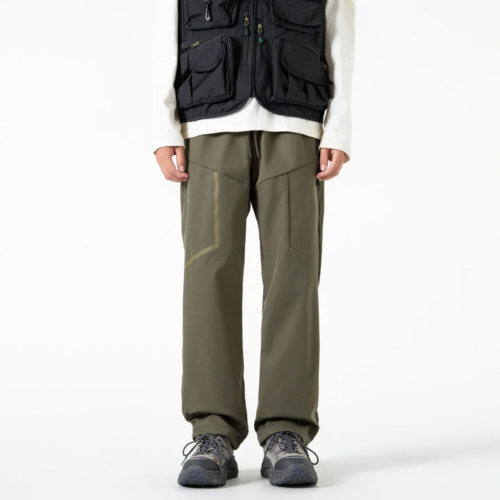 Herren Atmungsaktive Softshell-Cargo-Hose mit Tunnelzugbund, Zipper-Seitentasche und geradem Schnitt Echo Archiv