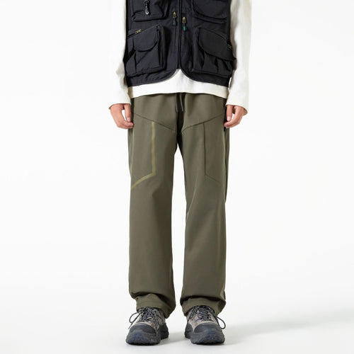 Herren Atmungsaktive Softshell-Cargo-Hose mit Tunnelzugbund, Zipper-Seitentasche und geradem Schnitt Echo Archiv