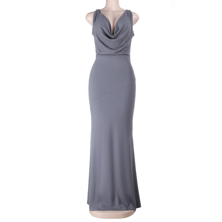 Damen Elegantes Maxikleid mit verführerischem V-Ausschnitt und fließendem Schnitt Echo Archiv