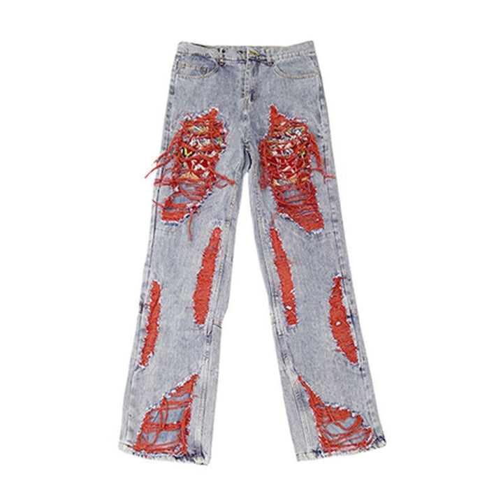 Herren lockere, destroyed Jeans mit auffälligen Details und lässigem Schnitt Echoarchiv
