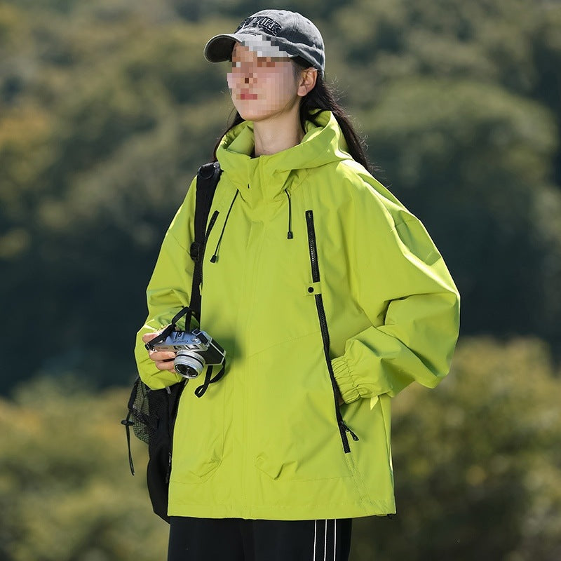 Herren Leichte winddichte Utility-Übergangsjacke mit Kapuze, Multifunktions-Reißverschlüssen & verstellbarem Saum Echoarchiv