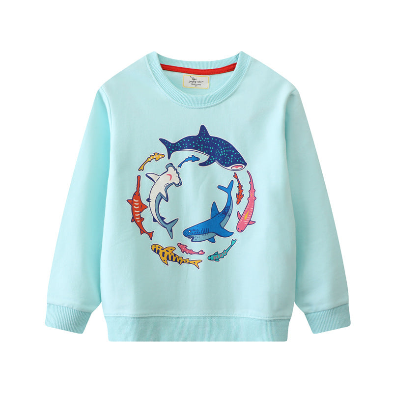 Jungen Sweatshirt mit farbenfrohem Haifisch-Motiv Echo Archiv