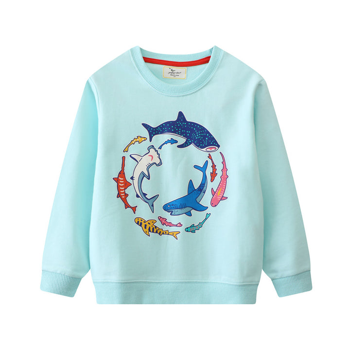 Jungen Sweatshirt mit farbenfrohem Haifisch-Motiv Echo Archiv
