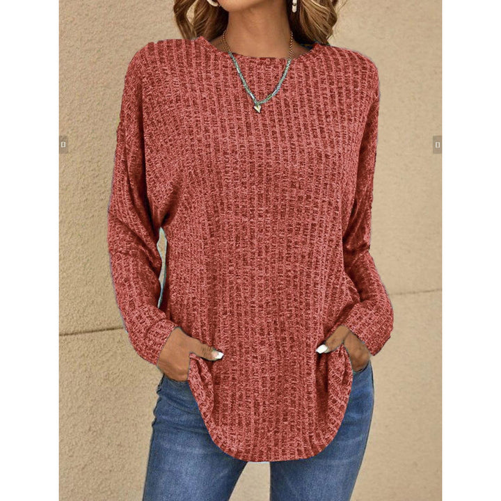 Damen Oversized Struktur-Strickpullover mit Rundhals und Eingrifftaschen Echo Archiv