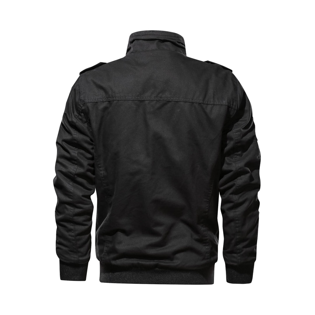 Herren Utility-Bomberjacke im Military-Stil mit Rippstehkragen und Mehrfachtaschen Echoarchiv