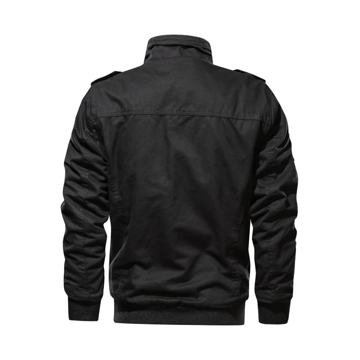 Herren Utility-Bomberjacke im Military-Stil mit Rippstehkragen und Mehrfachtaschen Echoarchiv