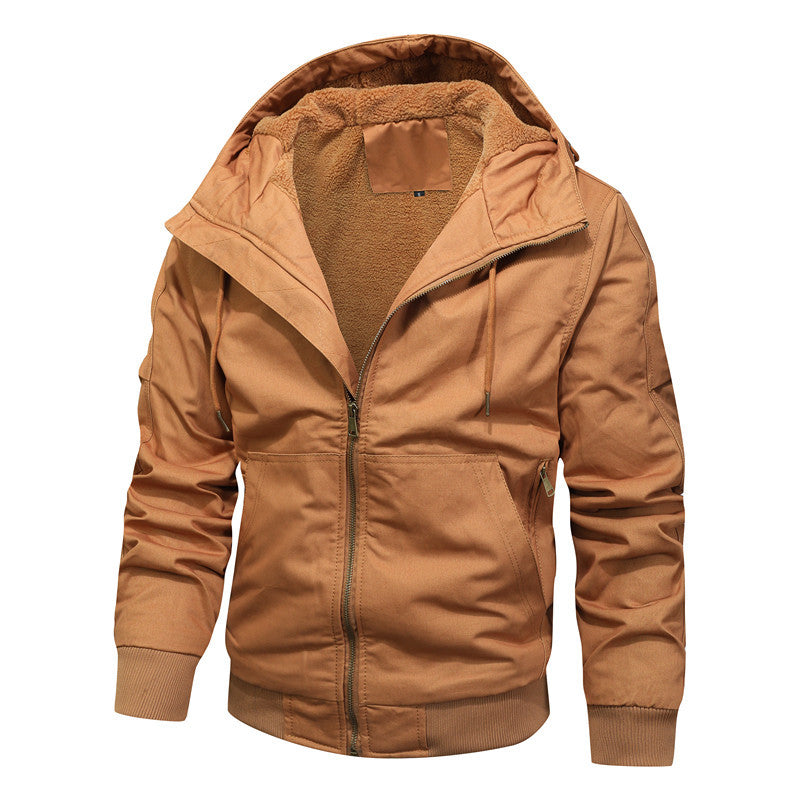 Herren Kapuzenjacke mit Sherpa-Futter und Canvas-Außenmaterial Echoarchiv