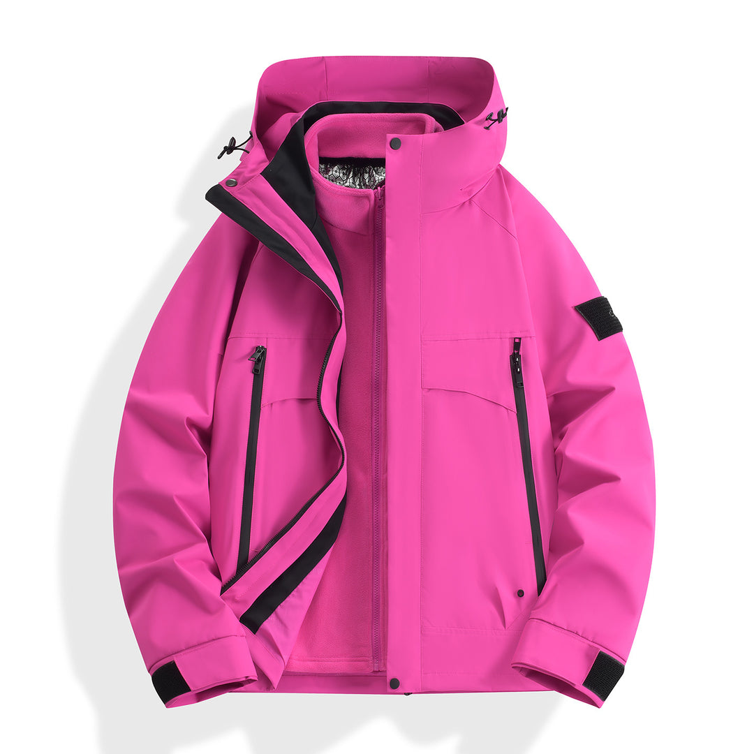 Damen wasserdichter modularer Parka mit abnehmbarer Fleece-Innenjacke und technischer Kapuze Echo Archiv