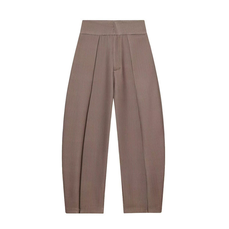 Damen Weite Plissée-Jerseyhose mit hoher Taille und Bügelfalte Echo Archiv