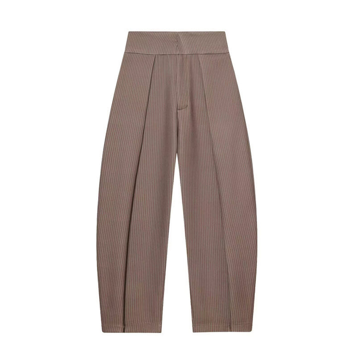 Damen Weite Plissée-Jerseyhose mit hoher Taille und Bügelfalte Echo Archiv