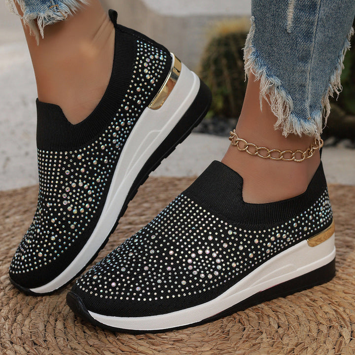Damen Glitzernde Slip-On SnEchoarchivkers mit bequemer und dämpfender Sohle Echoarchiv