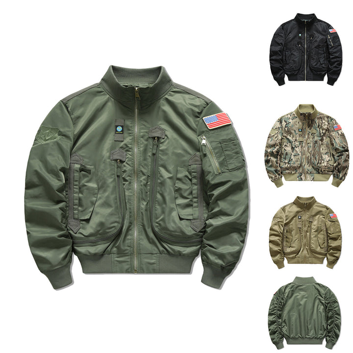 Herren Flieger-Bomberjacke im Militärstil mit Multifunktions-Taschen Echo Archiv