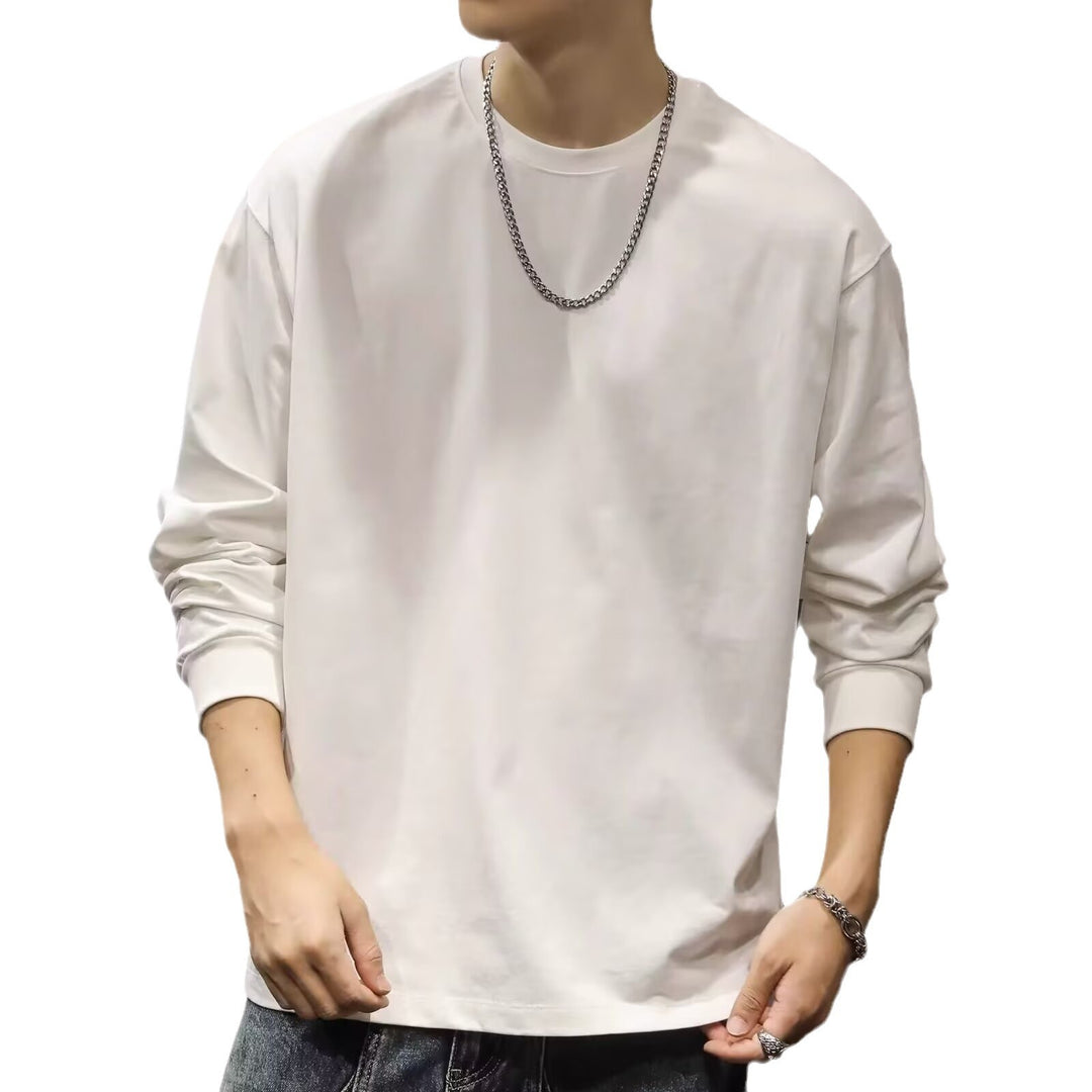 Herren lässiger Langarmshirt aus hochwertiger Baumwolle mit bequemer Passform Echoarchiv