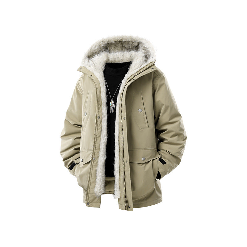 Herren Gefütterte Winterparka mit Kunstfellkapuze und Thermofutter, wind- und wasserabweisend Echo Archiv