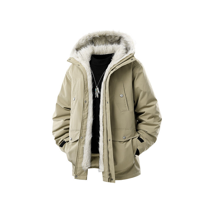 Herren Gefütterte Winterparka mit Kunstfellkapuze und Thermofutter, wind- und wasserabweisend Echo Archiv