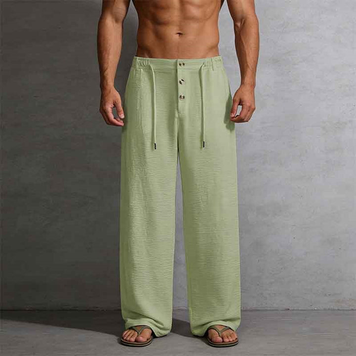 Herren Lässige Leinen-Shorts mit elastischem Bund und praktischem Kordelzug Echo Archiv