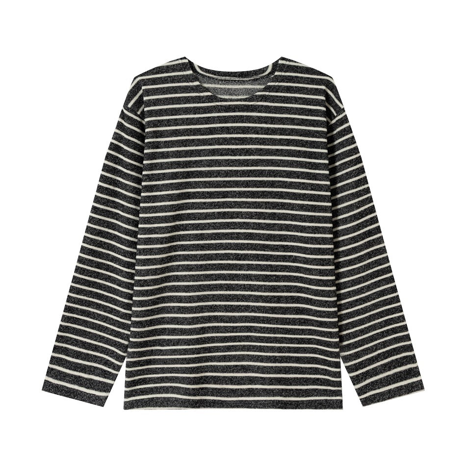 Unisex Marinière‑Langarmshirt aus leichtem Baumwollmix mit geradem Schnitt Echoarchiv
