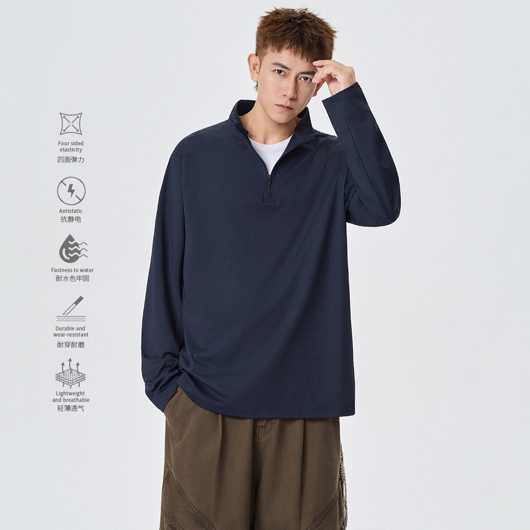 Herren Atmungsaktives Funktions‑Halbzip Trainingsshirt mit Stretch und Stehkragen Echo Archiv