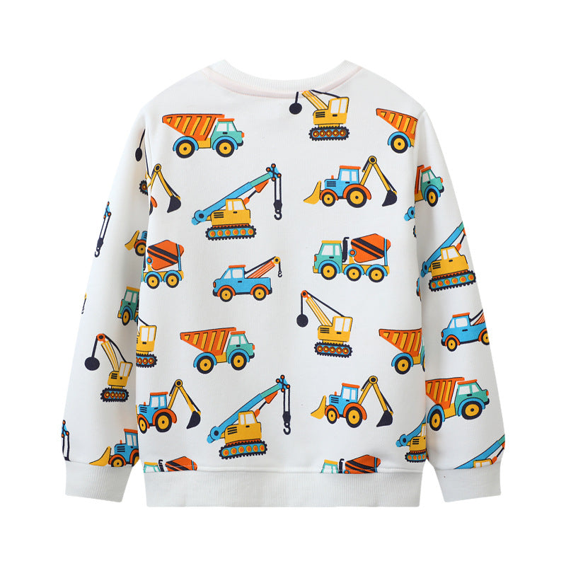 Jungen Sweatshirt mit buntem Baustellenfahrzeug-Design Echo Archiv