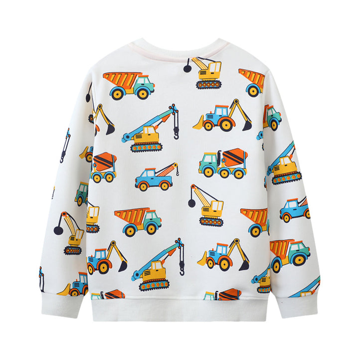 Jungen Sweatshirt mit buntem Baustellenfahrzeug-Design Echo Archiv
