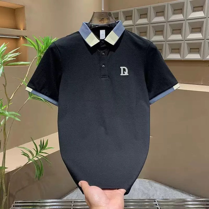 Herren Poloshirt mit Kontrastkragen und feiner Struktur Echoarchiv