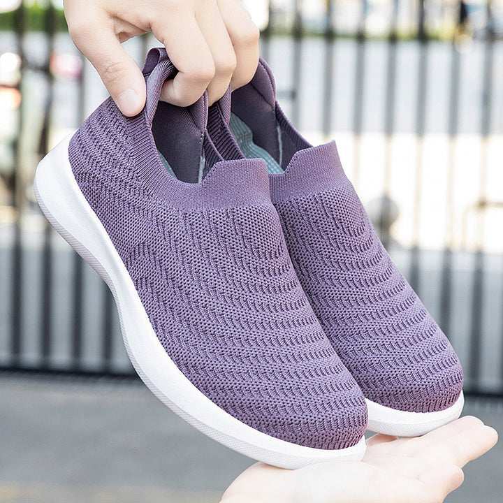 Damen nan Feinstrick-Ballerina-Sneaker mit elastischem Einstieg, gepolstertem Komfortfußbett und flexibler Leichtsohle Echo Archiv