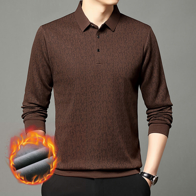 Herren Langarm Poloshirt mit strukturiertem Design und feuchtigkeitsregulierendem Stoff Echoarchiv