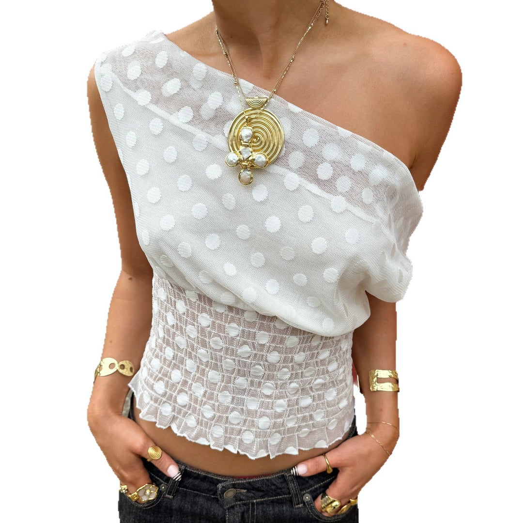 Damen elegantes Oberteil mit asymmetrischem Schnitt und Rüschendetails Echo Archiv
