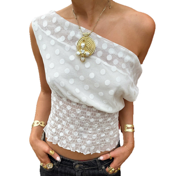 Damen elegantes Oberteil mit asymmetrischem Schnitt und Rüschendetails Echo Archiv