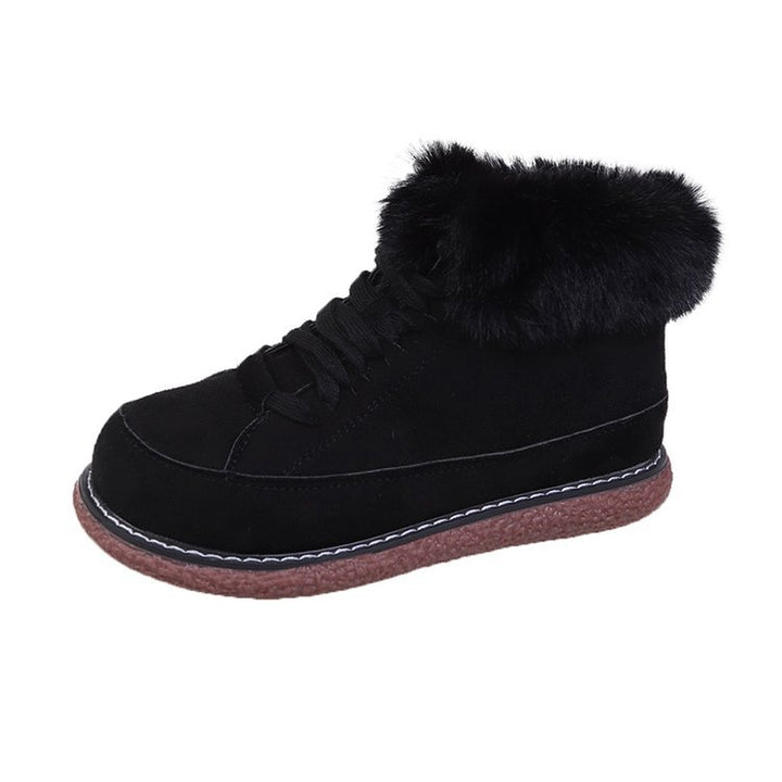 Damen  gefütterte Schnür-Boots mit Kunstfellkragen und rutschfester Plateau-Sohle Echo Archiv