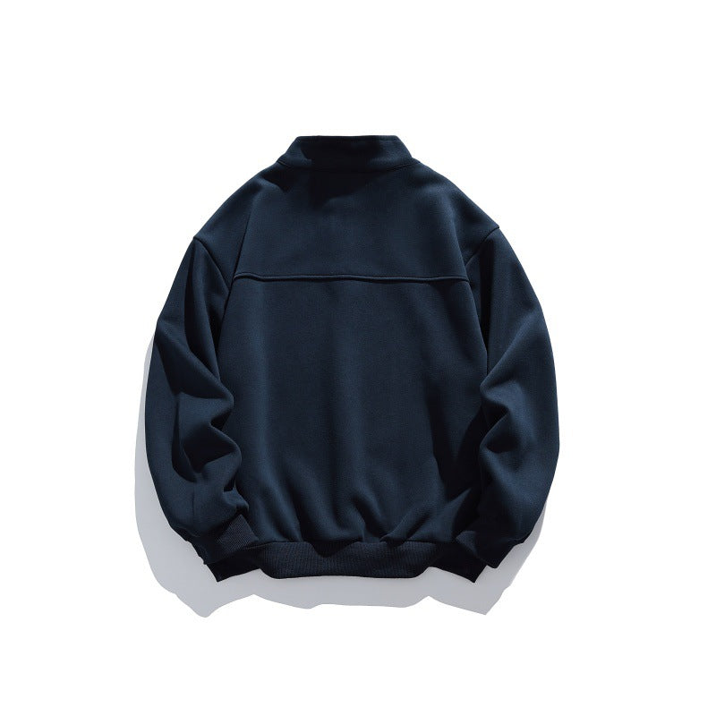 Unisex Halbzip-Sweatshirt mit Stehkragen, Raglanärmeln und minimalistischer Brustpatch Echoarchiv