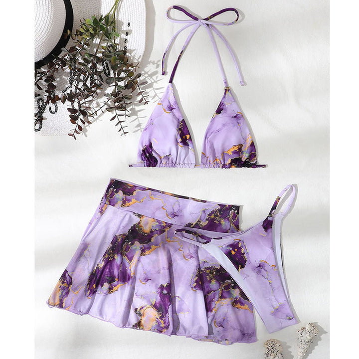 Damen Bikini-Set mit floralem Wickelrock und verstellbaren Trägern Echo Archiv