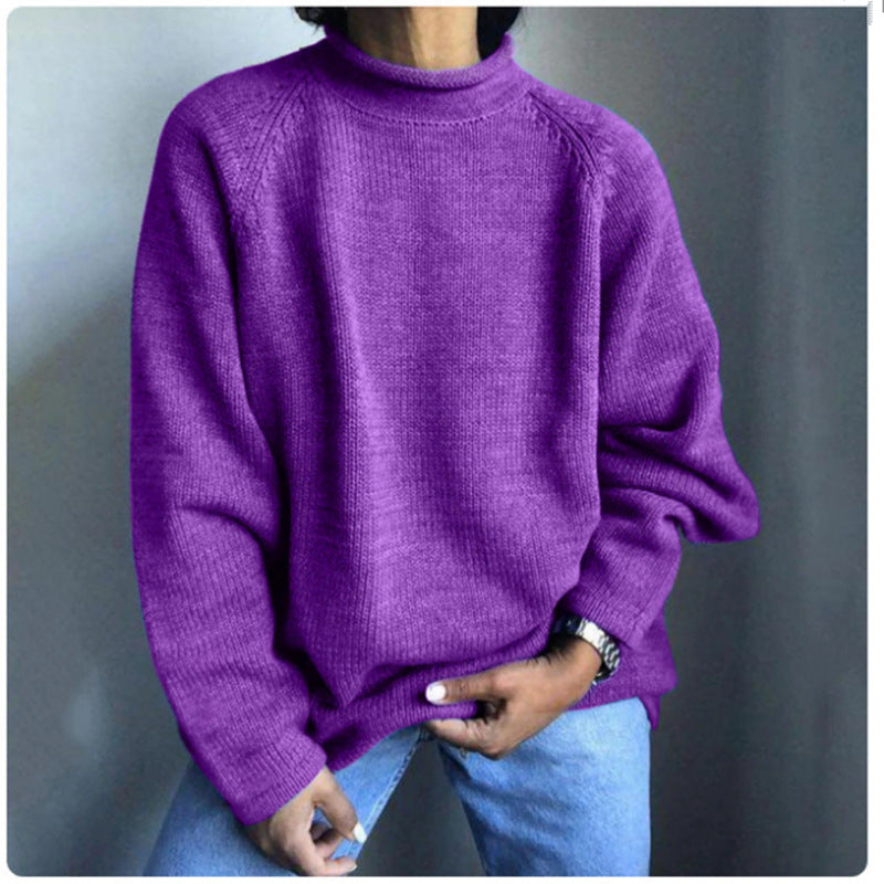 Damen nan kastiger Feinstrickpullover mit kurzem Stehkragen und Raglanärmeln Echo Archiv