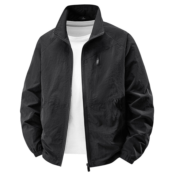 Herren  leichte Ripstop Reißverschluss-Front Stehkragen Reise Utility Jacke Echo Archiv