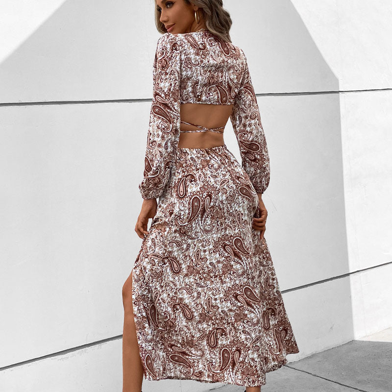 Damen Maxikleid mit Wickeloptik und Paisleymuster Echo Archiv