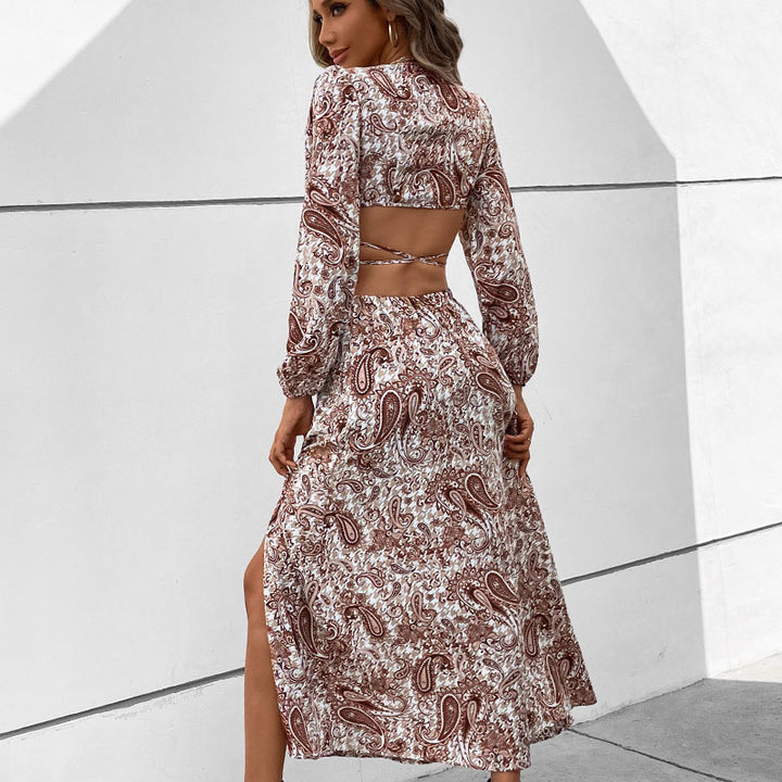 Damen Maxikleid mit Wickeloptik und Paisleymuster Echo Archiv