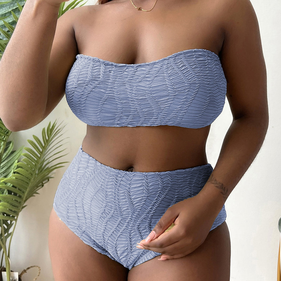 Damen Hoch tailliertes Bustier-Bikini-Set mit Rüschen-Design Echo Archiv
