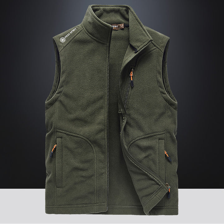 Herren Fleece-Weste mit Stehkragen, Reißverschlusstaschen und windabweisender Front Echoarchiv