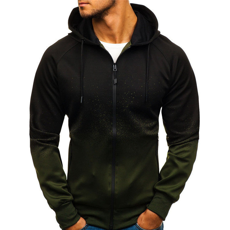 Herren sportlicher Kapuzenpullover mit grafischem Design und innovativem Reißverschluss Echoarchiv