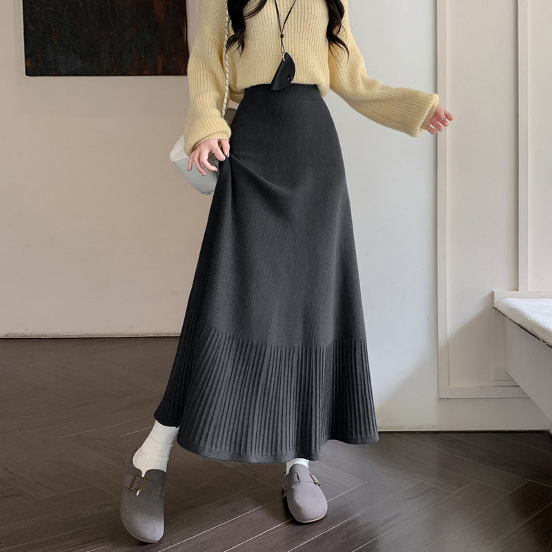 Damen Eleganter plissierter Maxirock Echo Archiv
