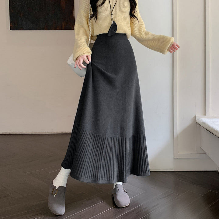 Damen Eleganter plissierter Maxirock Echo Archiv