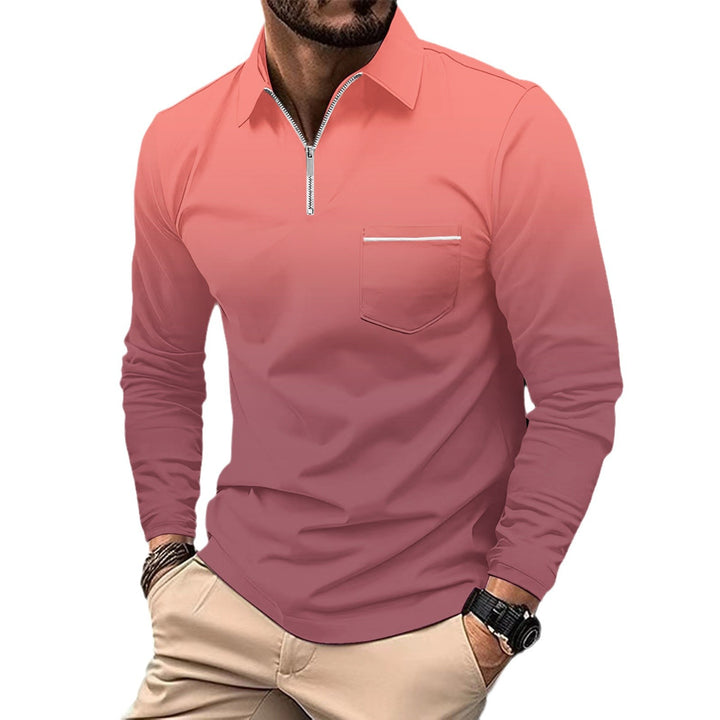 Herren Langarmshirt mit modernem Reißverschluss und praktischem Brusttasche Echoarchiv