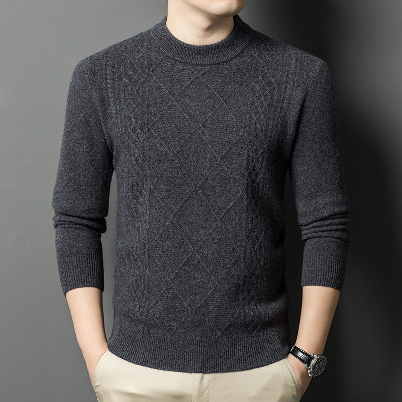 Herren hochwertiger Strickpullover mit diamantartigem Muster Echoarchiv