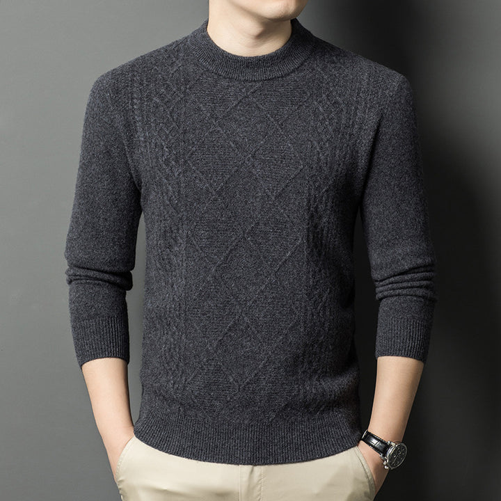 Herren hochwertiger Strickpullover mit diamantartigem Muster Echoarchiv