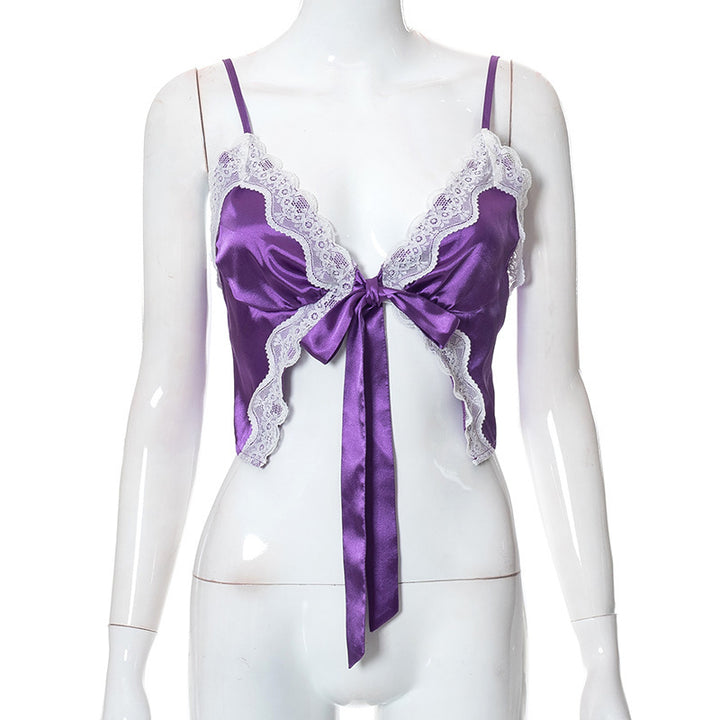 Damen Spitzen-lingerie Top mit Schleifen-Detail und verstellbaren Trägern Echo Archiv