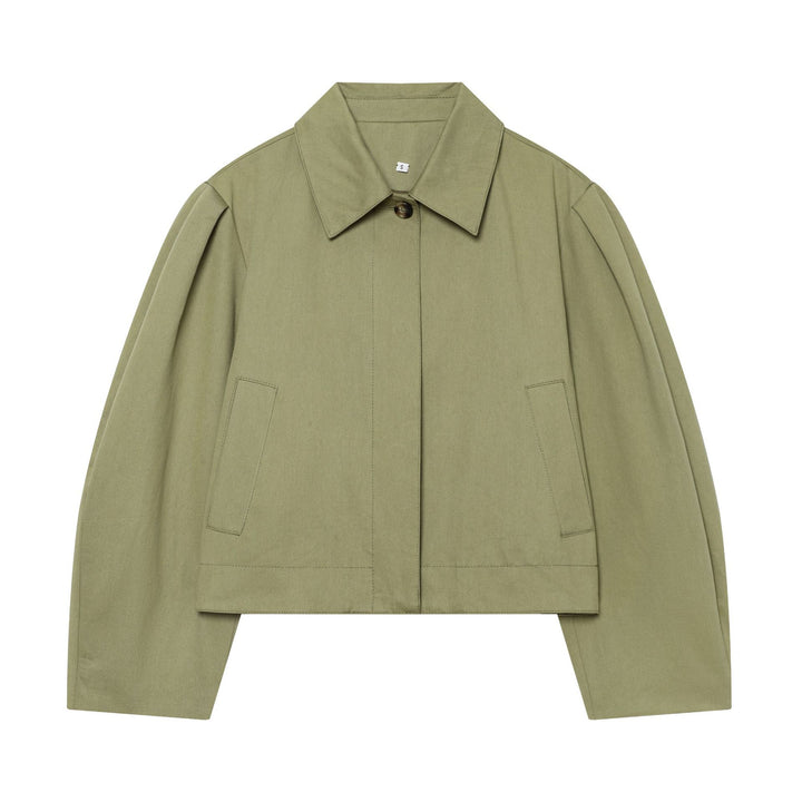 Damen Gekürzte Boxy-Utility-Jacke mit Kellerfalten und Pattentaschen Echo Archiv