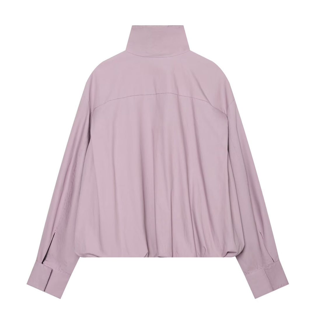 Damen Leichter Cropped Blouson mit hohem Stehkragen und elastischem Saum Echo Archiv