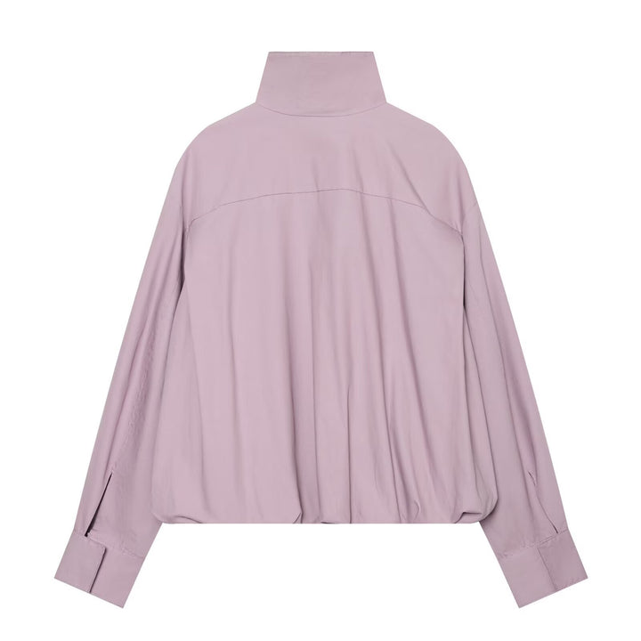 Damen Leichter Cropped Blouson mit hohem Stehkragen und elastischem Saum Echo Archiv
