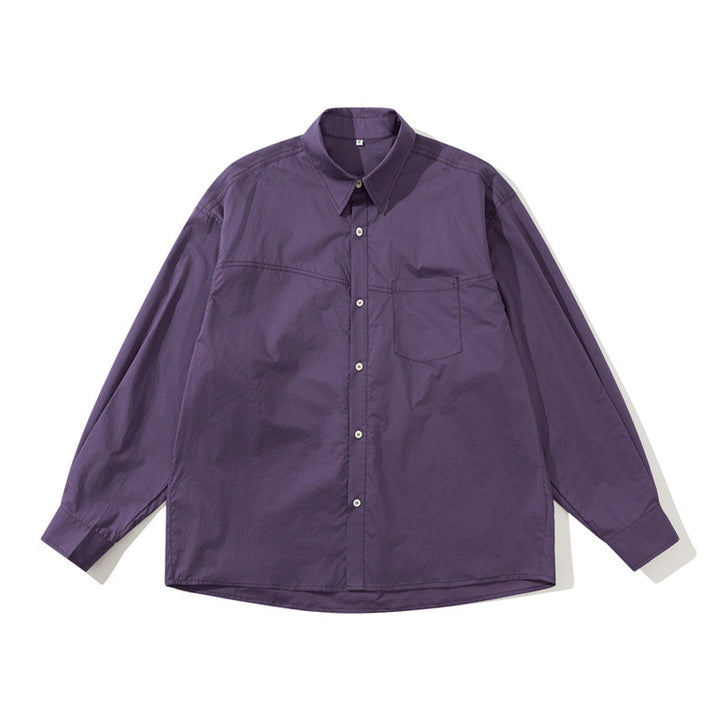 Unisex Leichtes Oversize-Hemd im Boxy-Cut mit Brusttasche und abgerundetem Saum Echoarchiv
